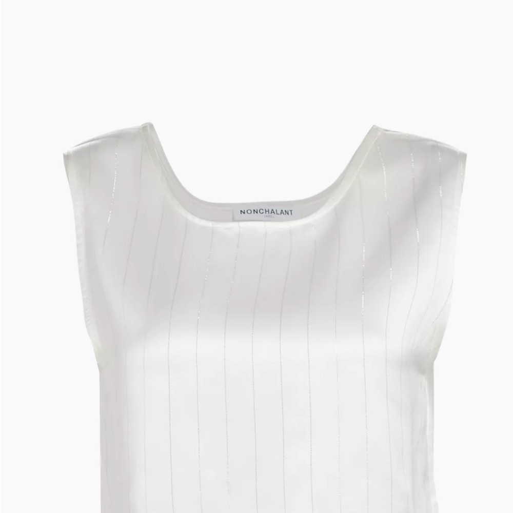 Nonchalant White Sleeveless Top